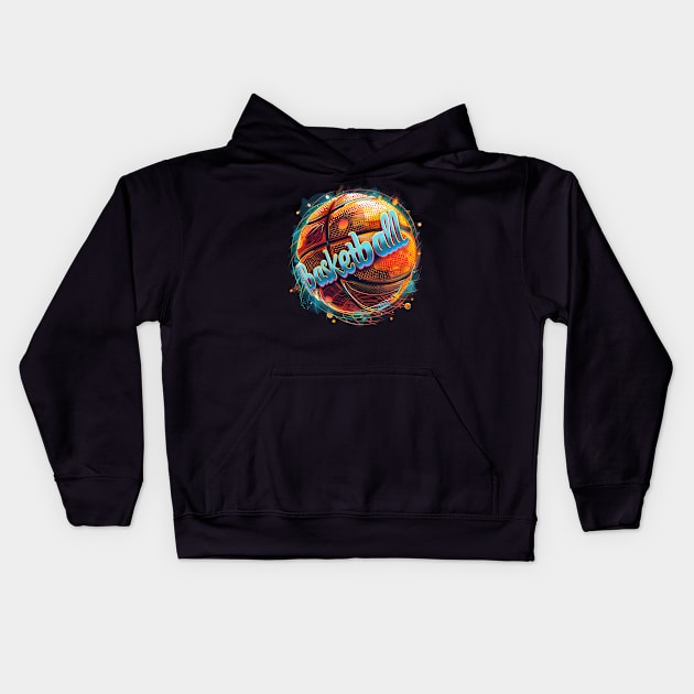 Basketball Graphic Abstract Kids Hoodie by MaystarUniverse